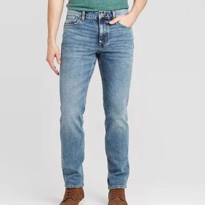 Men's Light Blue Slim Straight Jeans